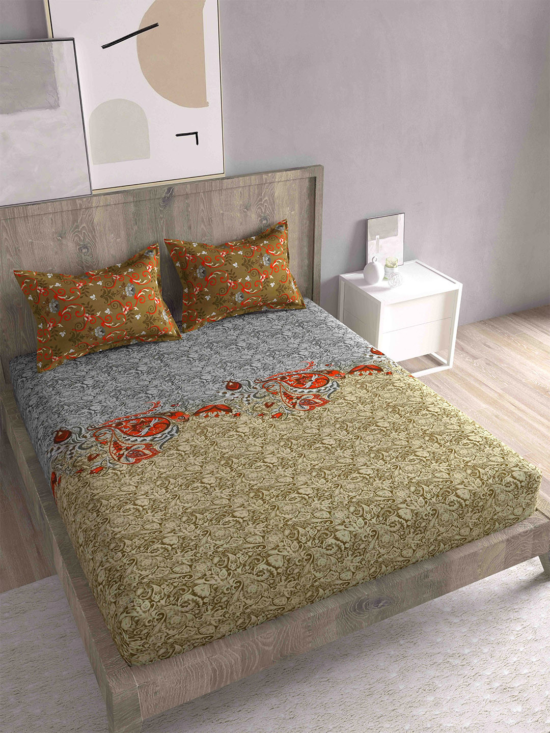 Spangle Yellow & Red Ethnic Motifs 260 TC Cotton King Bedsheet with 2 Pillow Covers
Spangle Yellow & Red Ethnic Motifs 260 TC Cotton King Bedsheet with 2 Pillow Covers