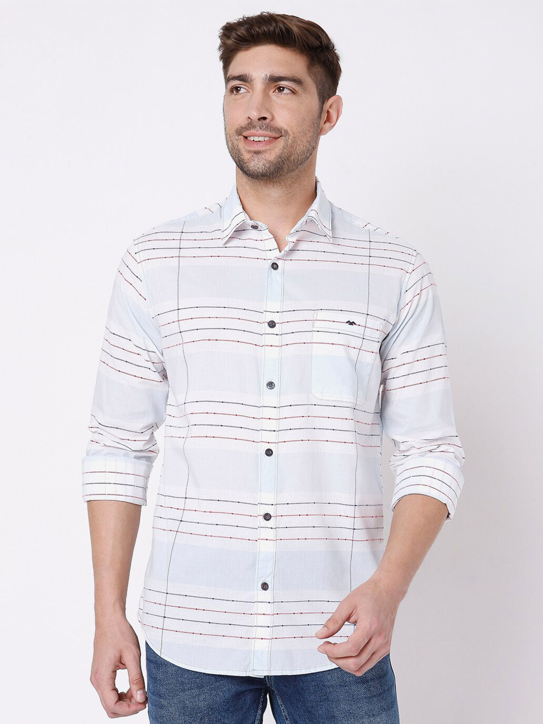 Mufti Men Off White Slim Fit Horizontal Stripes Striped Pure Cotton Casual Shirt 
Mufti Men Off White Slim Fit Horizontal Stripes Striped Pure Cotton Casual Shirt
