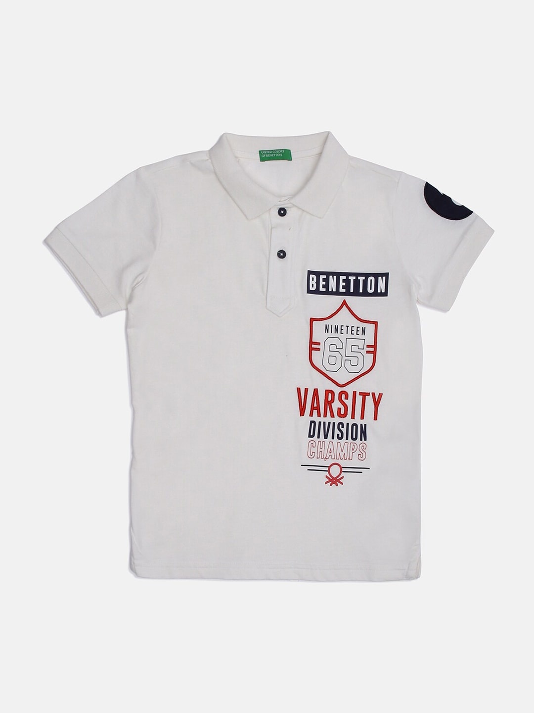 United Colors of Benetton Boys Off White Typography Polo Collar Printed Cotton T-shirt
United Colors of Benetton Boys Off White Typography Polo Collar Printed Cotton T-shirt