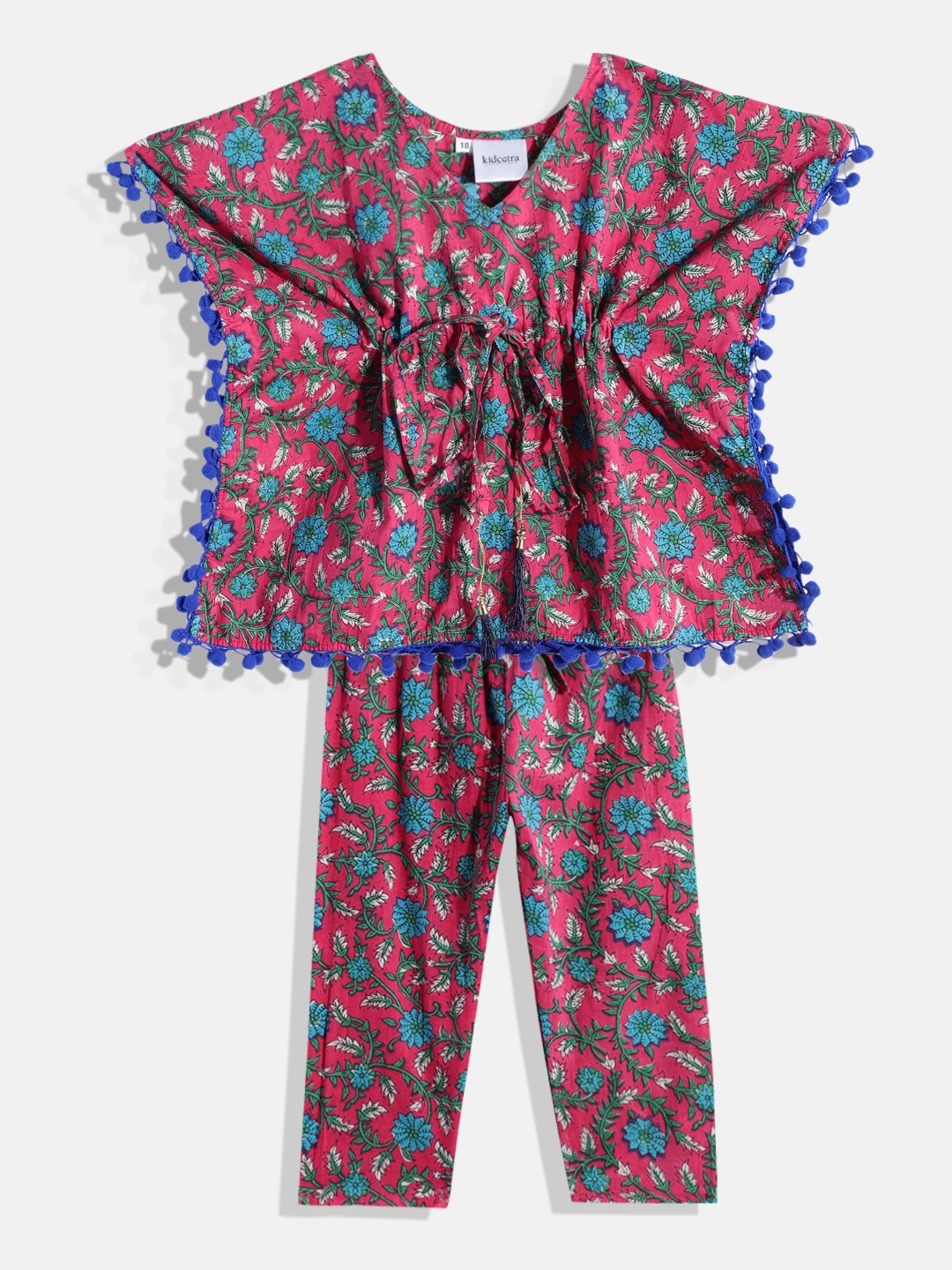 Kidcetra Kids Girls Pink Printed Cotton Clothing Set