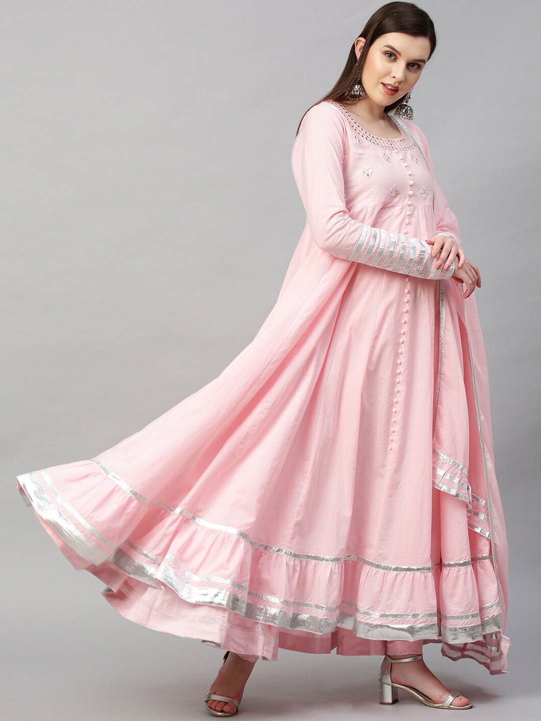 FASHOR Women Pink Floral Embroidered Layered Gotta Patti Pure Cotton Kurti with Churidar & With Dupatta
FASHOR Women Pink Floral Embroidered Layered Gotta Patti Pure Cotton Kurti with Churidar & With Dupatta
