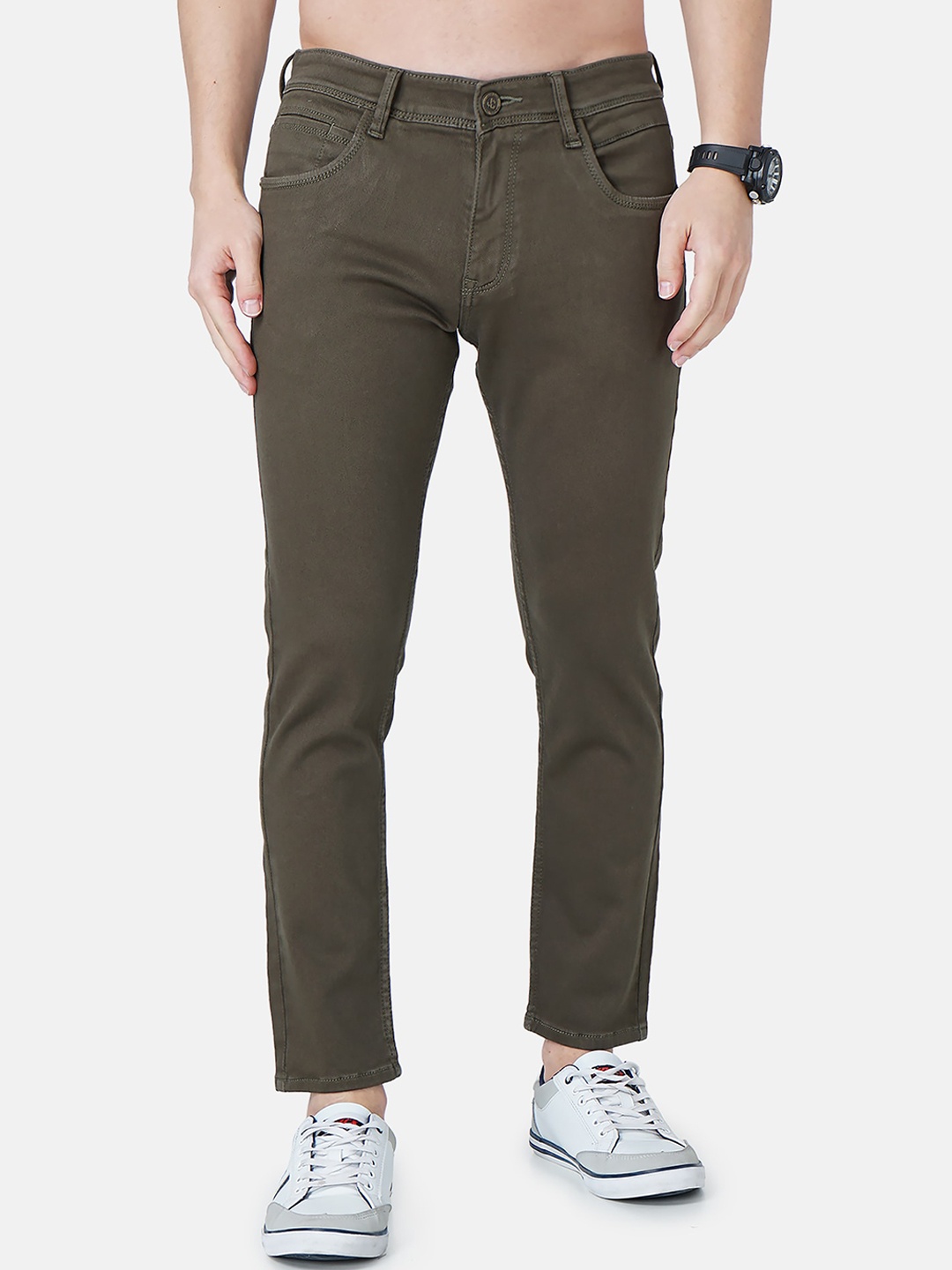Jean Cafe Men Green Jean Super Skinny Fit Jeans