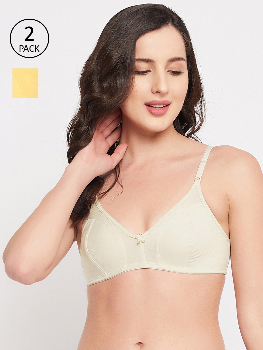 Clovia White & Yellow Cotton Non-Padded Non-Wired Full Coverage Bra Pack Of 2 -COMBRC92432B
Clovia White & Yellow Cotton Non-Padded Non-Wired Full Coverage Bra Pack Of 2 -COMBRC92432B
