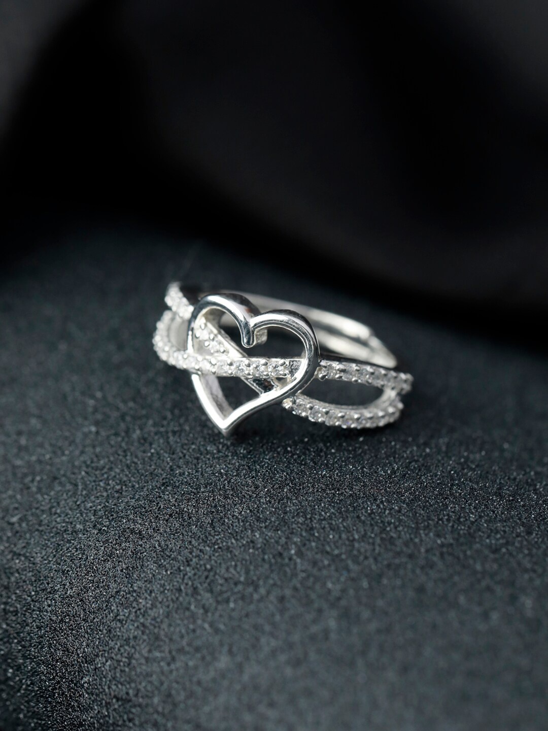 SHEER by Priyaasi Silver-Plated White 92.5 Sterling Silver AD Stone Studded Finger Ring
SHEER by Priyaasi Silver-Plated White 92.5 Sterling Silver AD Stone Studded Finger Ring