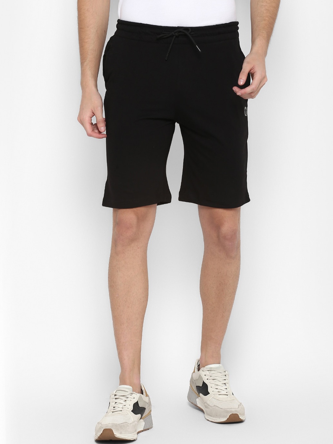 Turtle Men Black Slim Fit Training or Gym Sports Shorts