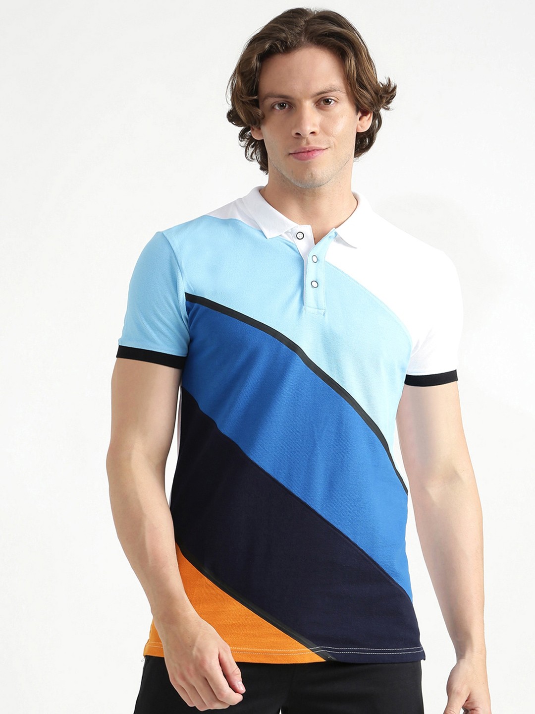 United Colors of Benetton Men Blue & White Colourblocked Polo Collar Applique T-shirt
United Colors of Benetton Men Blue & White Colourblocked Polo Collar Applique T-shirt