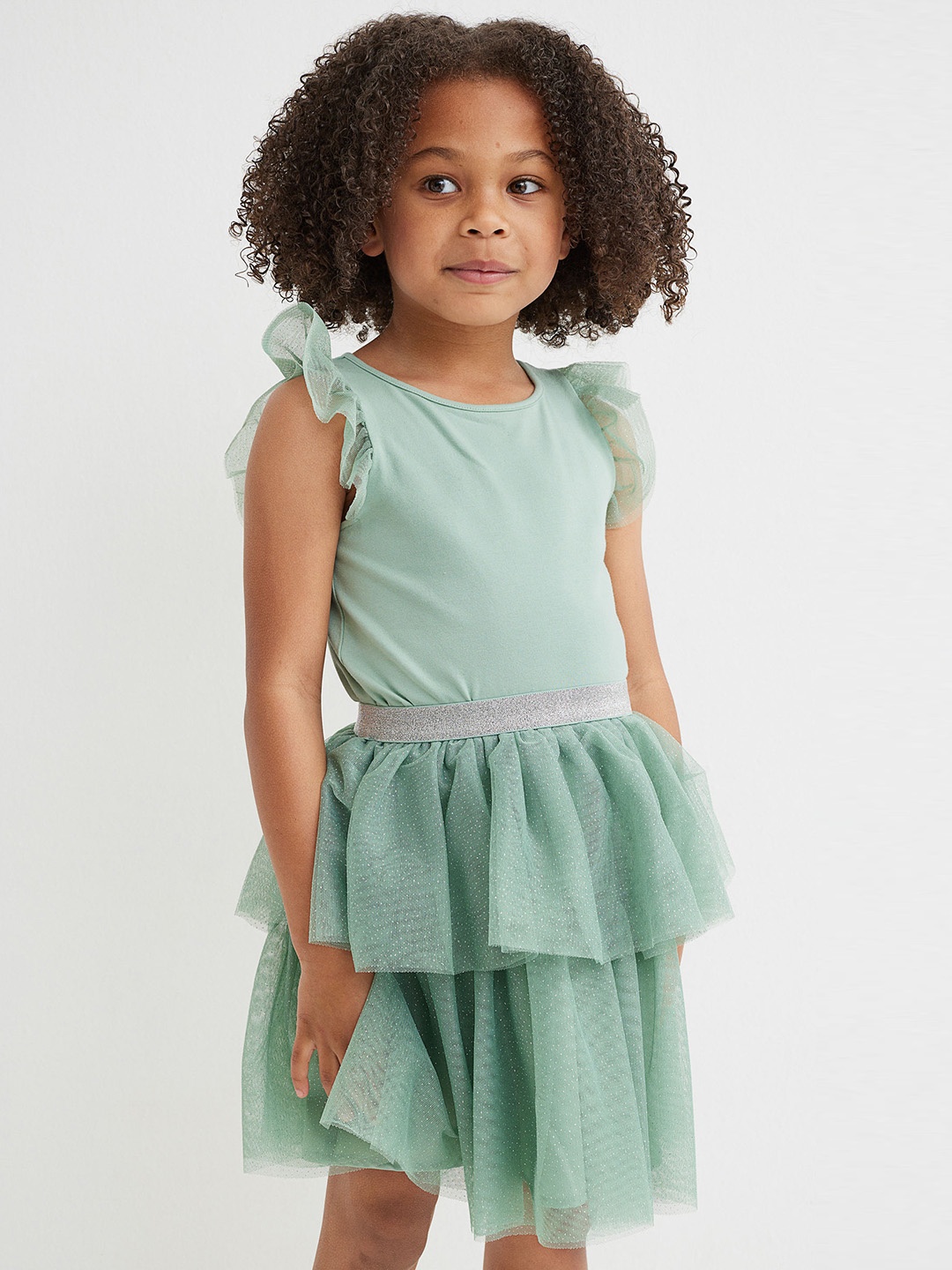 H&M Girls 2-piece Tulle Set, Green
