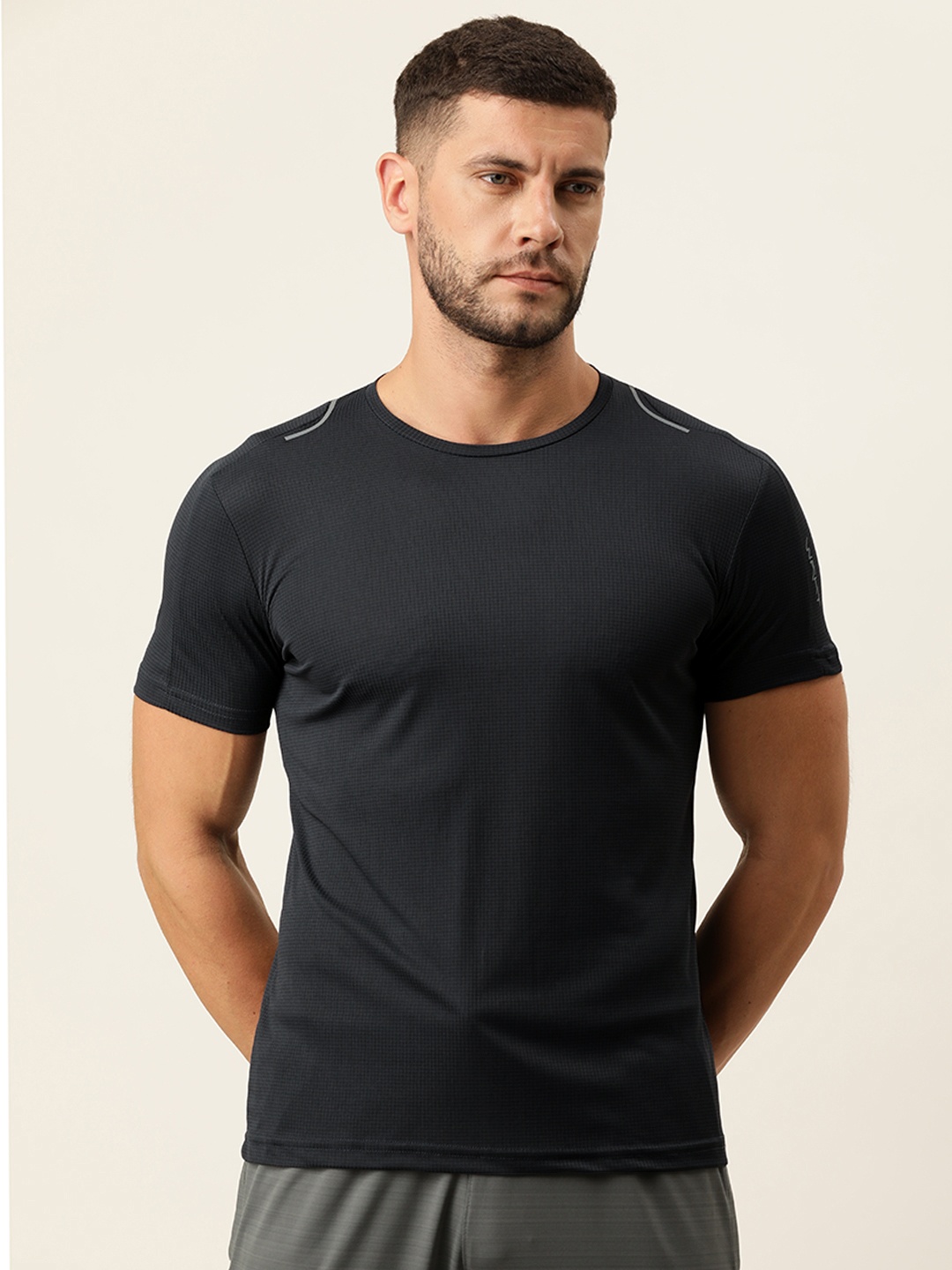 Sweet Dreams Mens Navy Blue Solid Casual Lounge Tshirts
