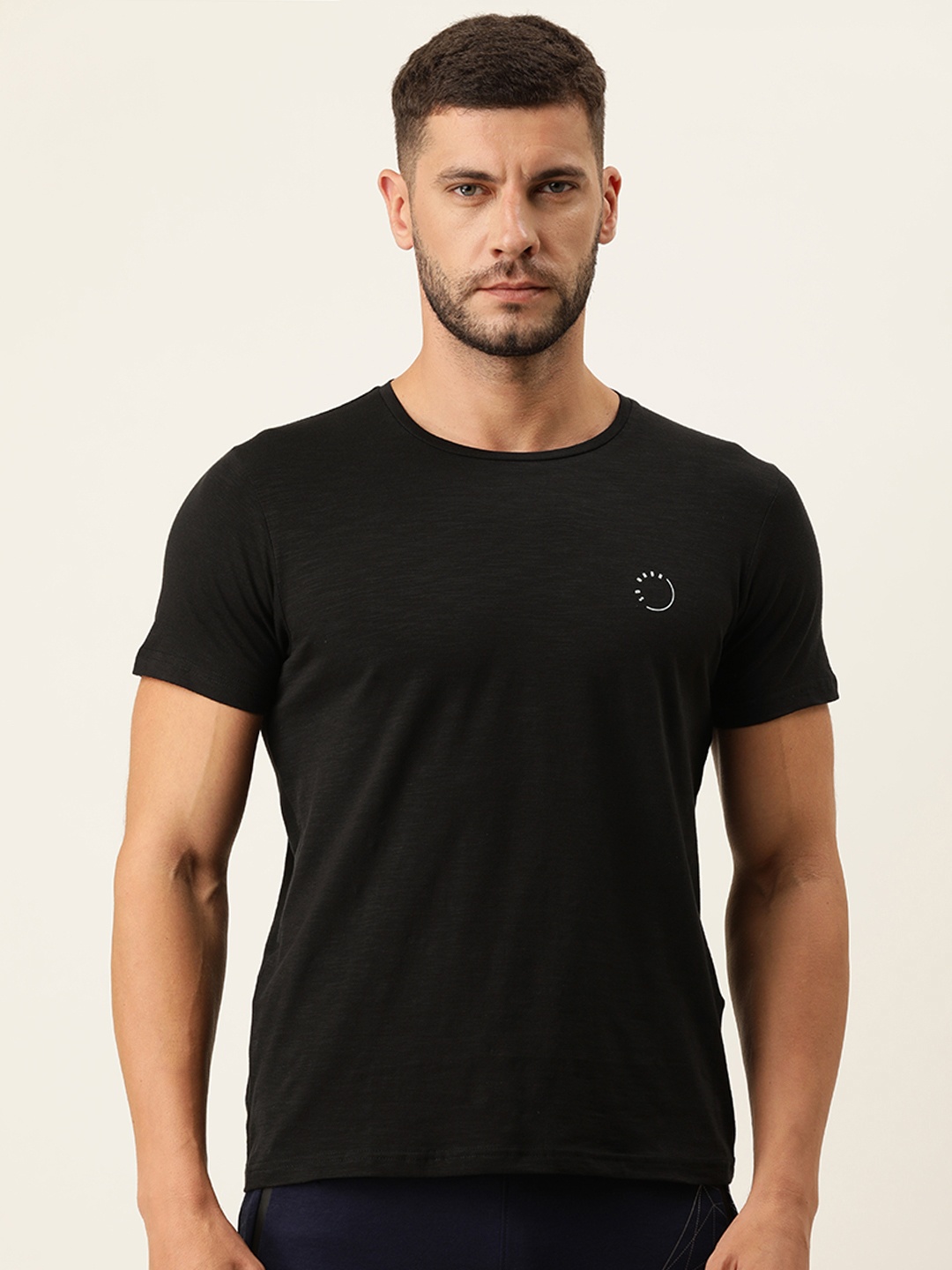 Sweet Dreams Men Black Round Neck Lounge Tshirts