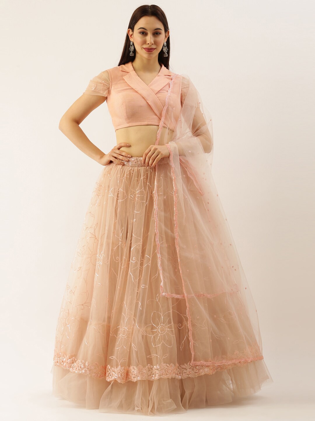 panchhi Nude-Coloured Sequinned Semi-Stitched Lehenga & Unstitched Blouse With Dupatta
panchhi Nude-Coloured Sequinned Semi-Stitched Lehenga & Unstitched Blouse With Dupatta