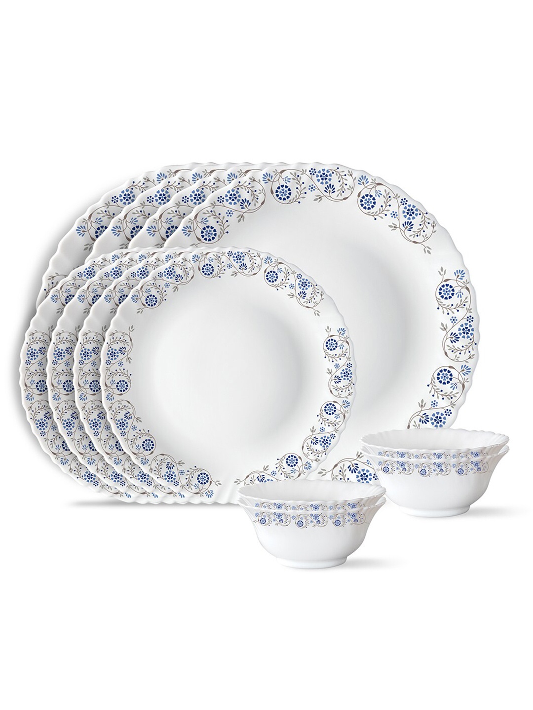 Larah by BOROSIL White & Blue Mist 12 Pieces Floral Printed Opalware Glossy Dinner Set
Larah by BOROSIL White & Blue Mist 12 Pieces Floral Printed Opalware Glossy Dinner Set