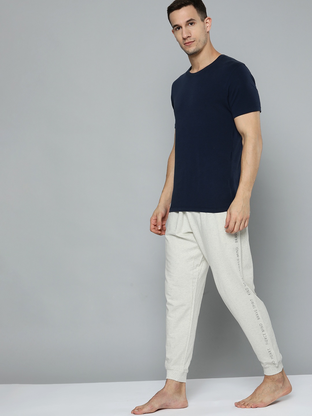 HRX By Hrithik Roshan Yoga Men Oatmeal Mel Typography Pure Cotton Joggers, Off white
HRX By Hrithik Roshan Yoga Men Oatmeal Mel Typography Pure Cotton Joggers, Off white