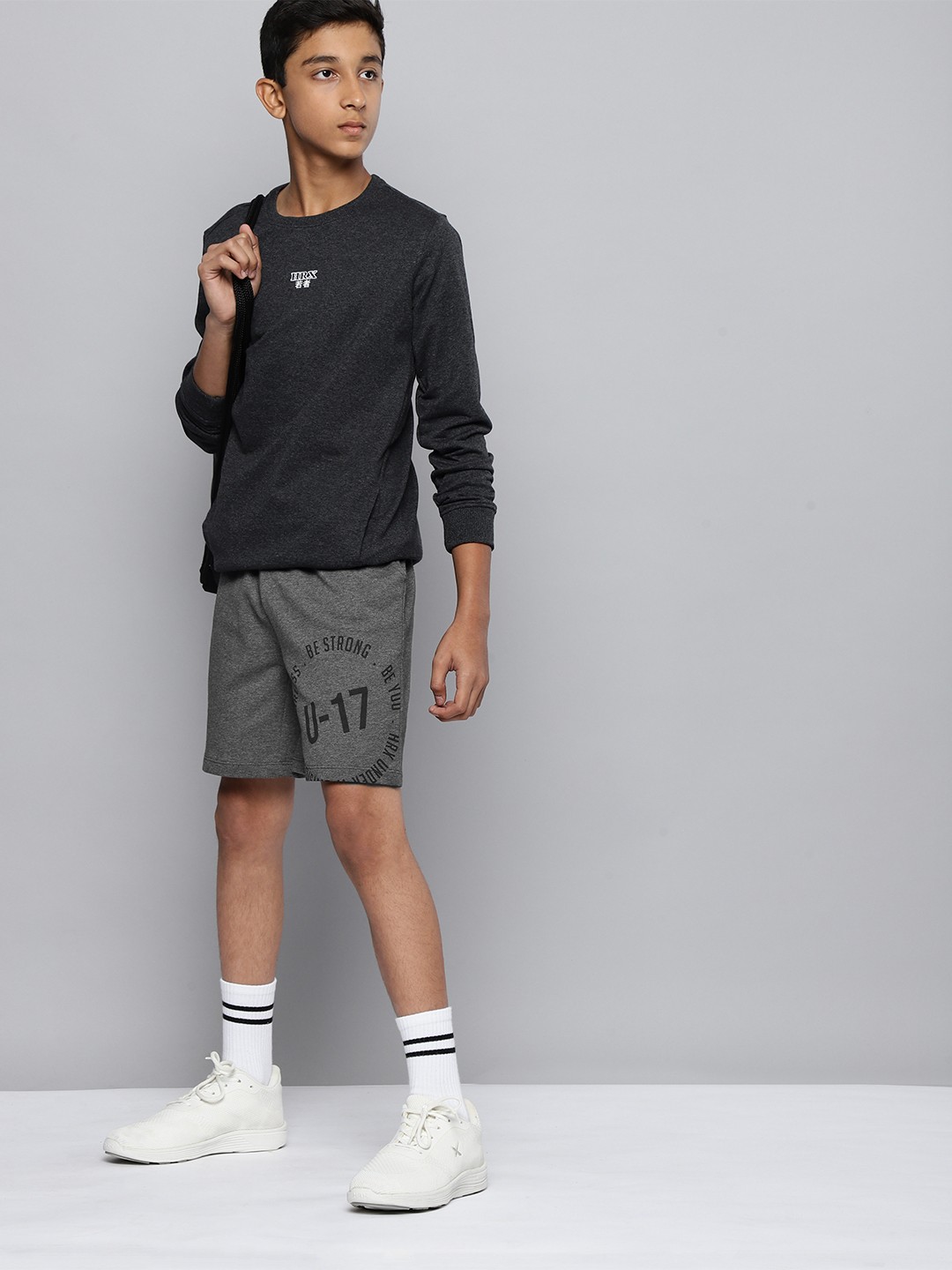 HRX By Hrithik Roshan Lifestyle Boys Anthra Melang Bio-Wash Brand Carrier Sustainable Shorts, Charcoal
HRX By Hrithik Roshan Lifestyle Boys Anthra Melang Bio-Wash Brand Carrier Sustainable Shorts, Charcoal