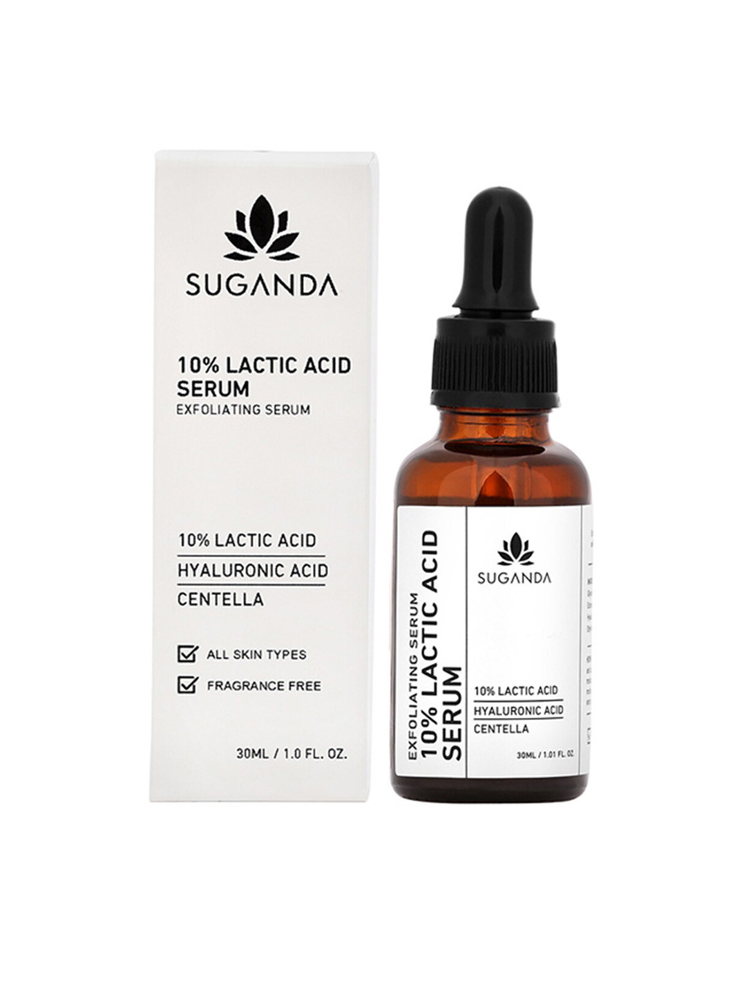 SUGANDA 10% Lactic Acid Exfoliating Serum with Hyaluronic Acid 30 ml, White
SUGANDA 10% Lactic Acid Exfoliating Serum with Hyaluronic Acid 30 ml, White