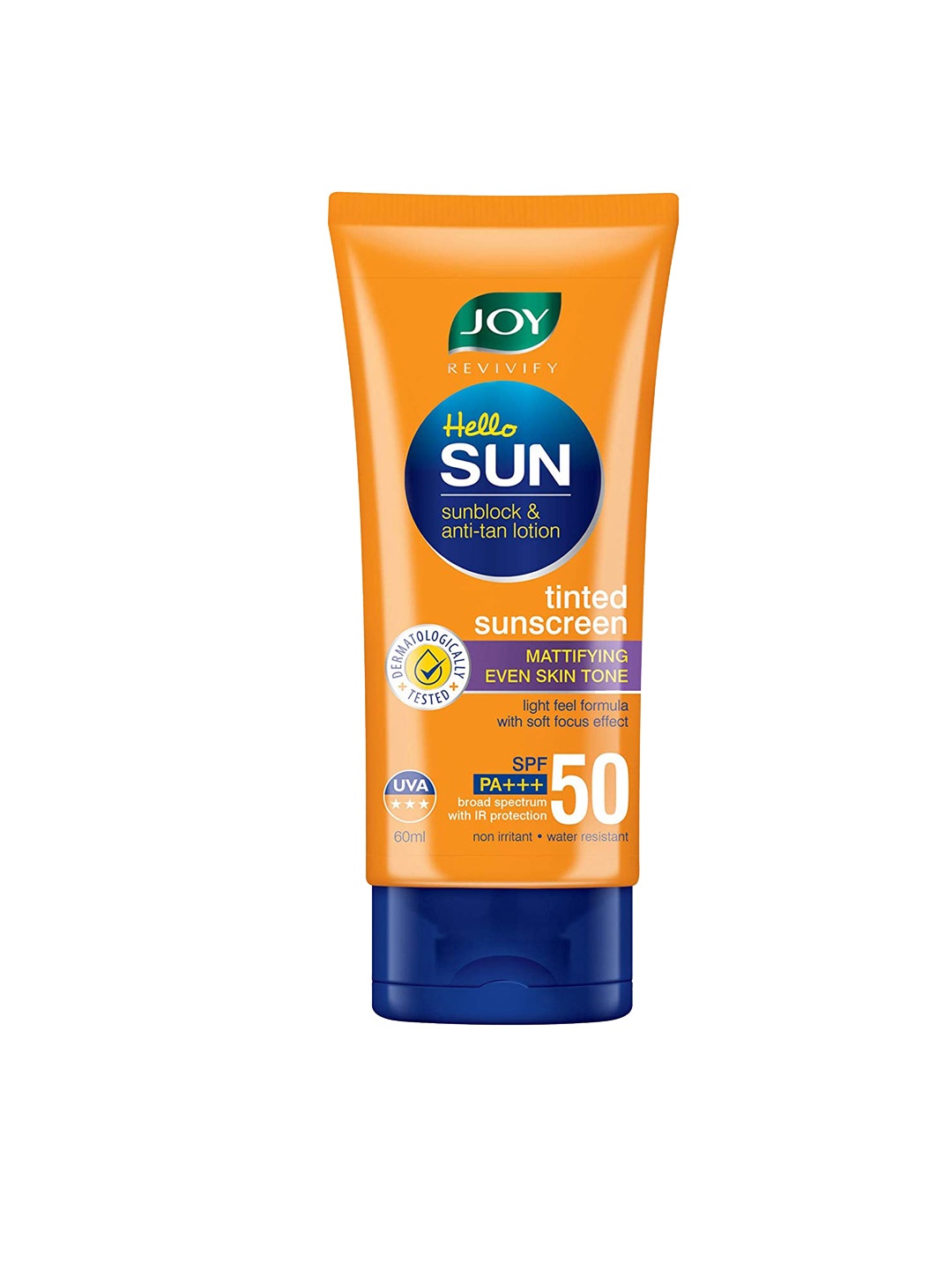 JOY Revivify Hello Sun Sunblock & Anti-Tan Lotion Tinted SPF 50 PA+++ Sunscreen 60 ml, Mustard
JOY Revivify Hello Sun Sunblock & Anti-Tan Lotion Tinted SPF 50 PA+++ Sunscreen 60 ml, Mustard