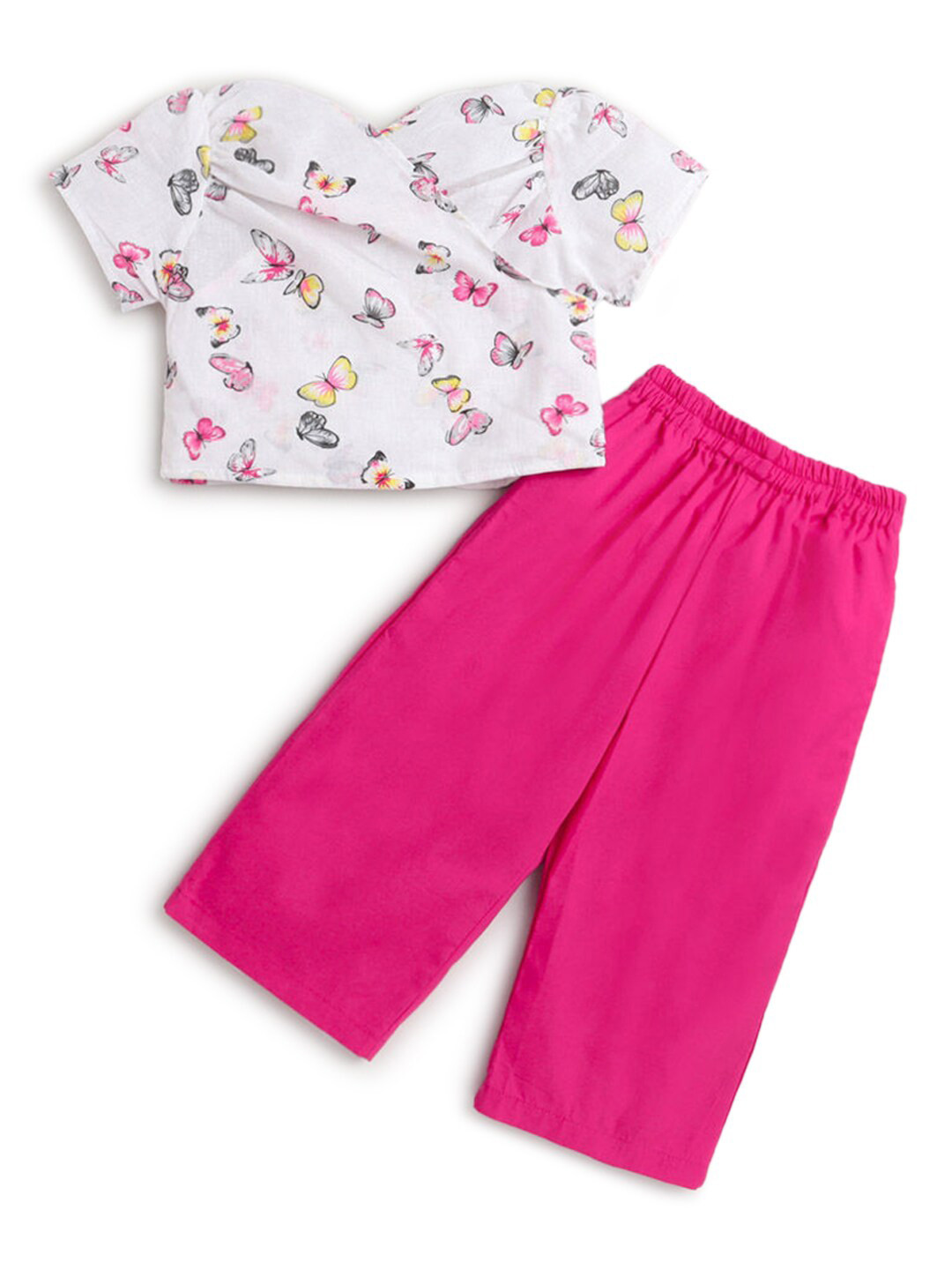 Hopscotch Girls White & Fuchsia Conversational Printed Pure Cotton Top with Trousers
Hopscotch Girls White & Fuchsia Conversational Printed Pure Cotton Top with Trousers