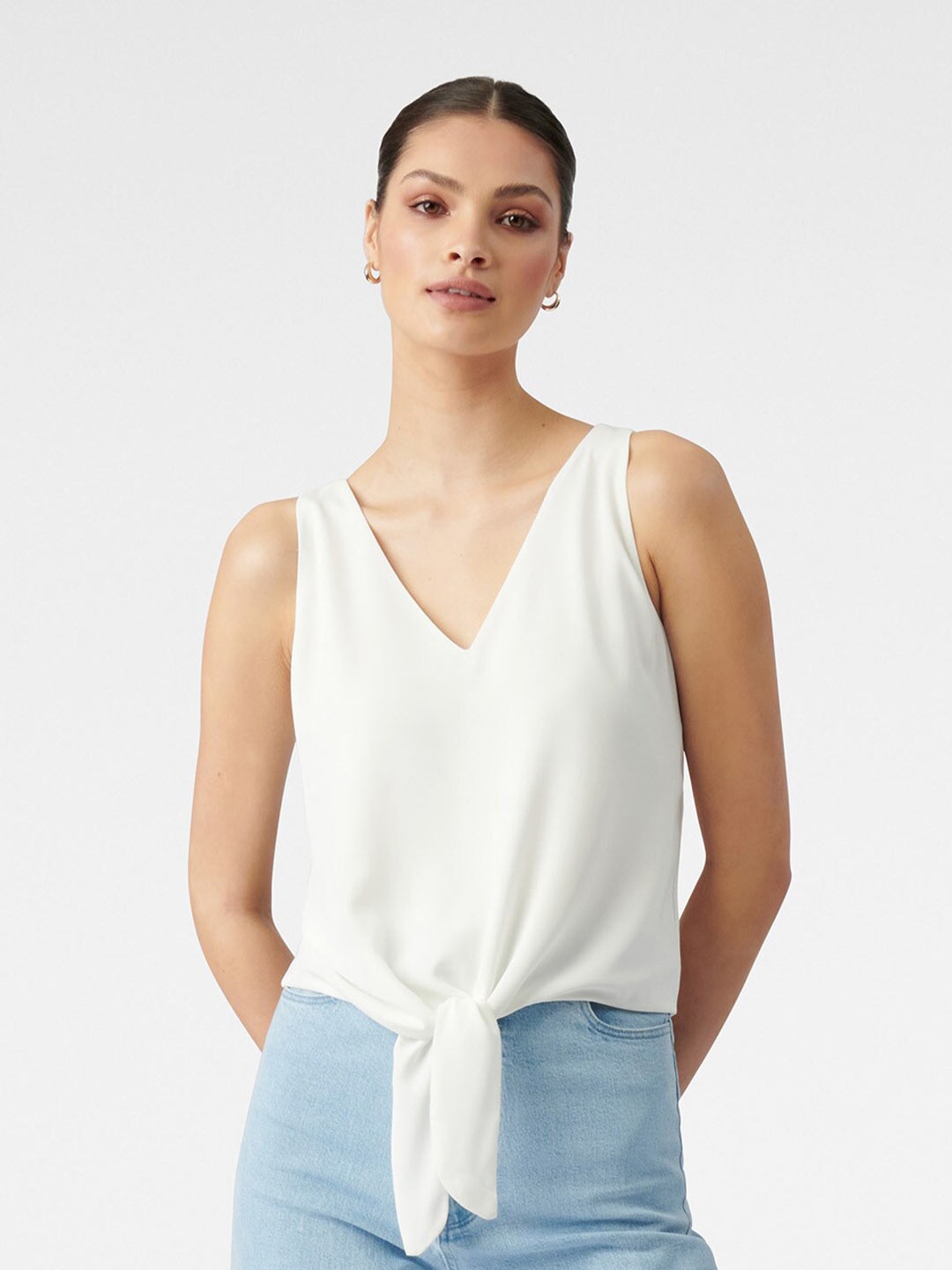 Forever New White Solid Top