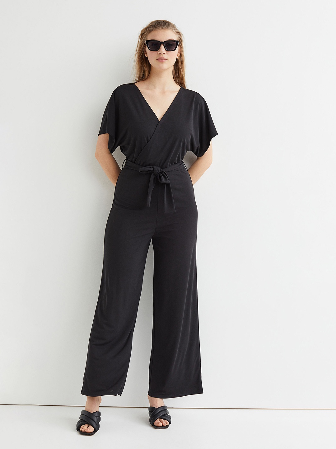 H&M Black V-Neck Jumpsuit