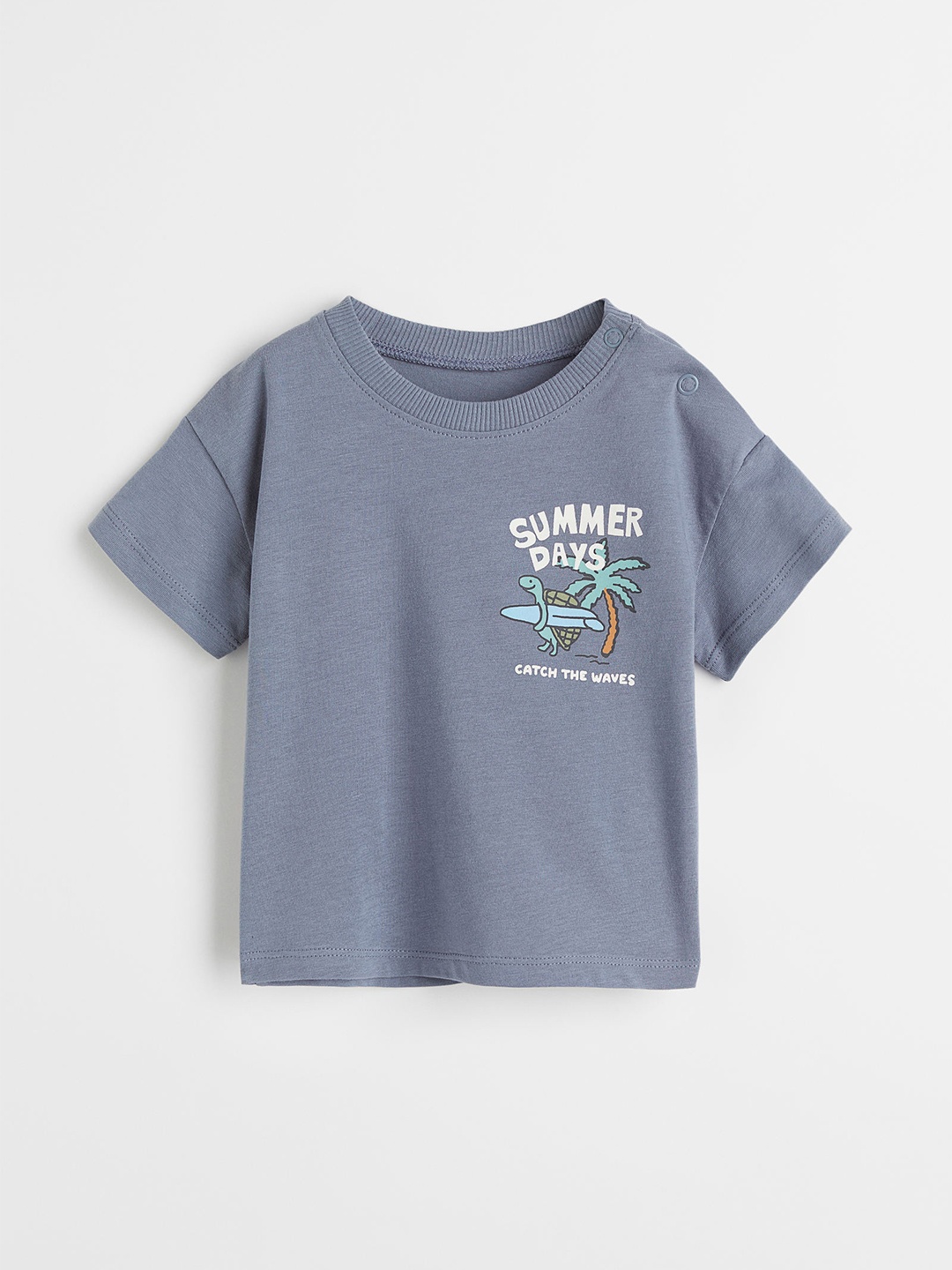 H&M Boys Blue Printed T-shirt