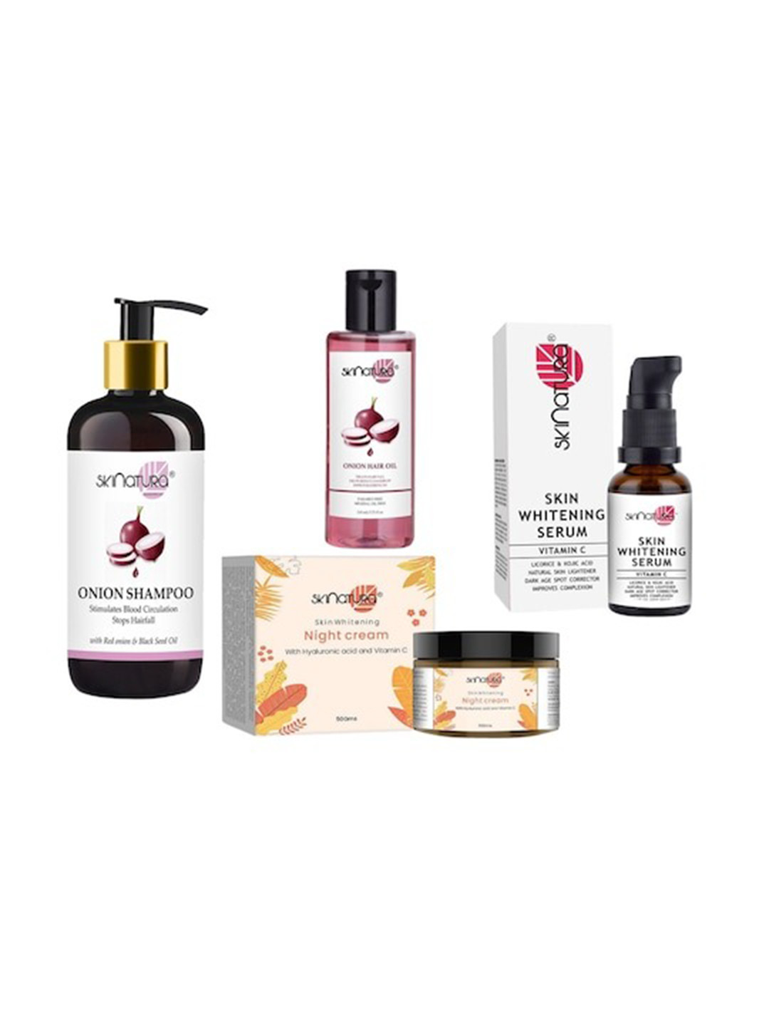 Skinatura Skin & Hair Care Set - Shampoo + Hair Oil + Face Serum + Night Cream, White
Skinatura Skin & Hair Care Set - Shampoo + Hair Oil + Face Serum + Night Cream, White