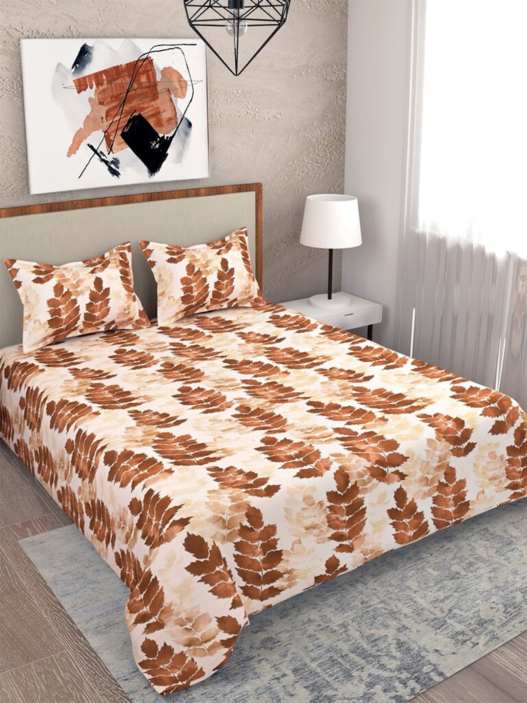 Salona Bichona White & Brown Floral 180 TC Cotton Queen Bedsheet with 2 Pillow Covers
Salona Bichona White & Brown Floral 180 TC Cotton Queen Bedsheet with 2 Pillow Covers