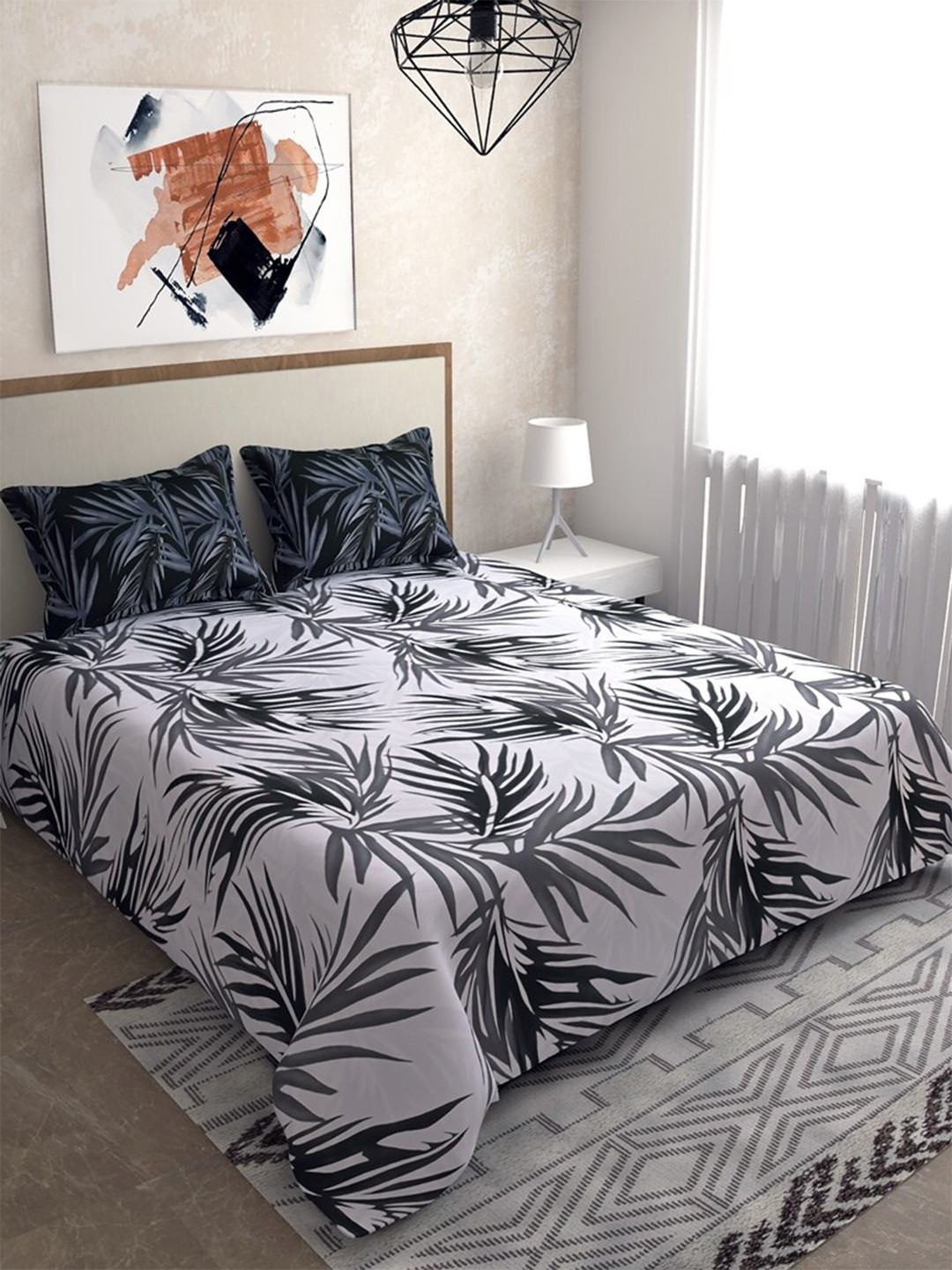 Salona Bichona White & Grey Floral 144 TC Pure Cotton Queen Bedsheet with 2 Pillow Covers
Salona Bichona White & Grey Floral 144 TC Pure Cotton Queen Bedsheet with 2 Pillow Covers