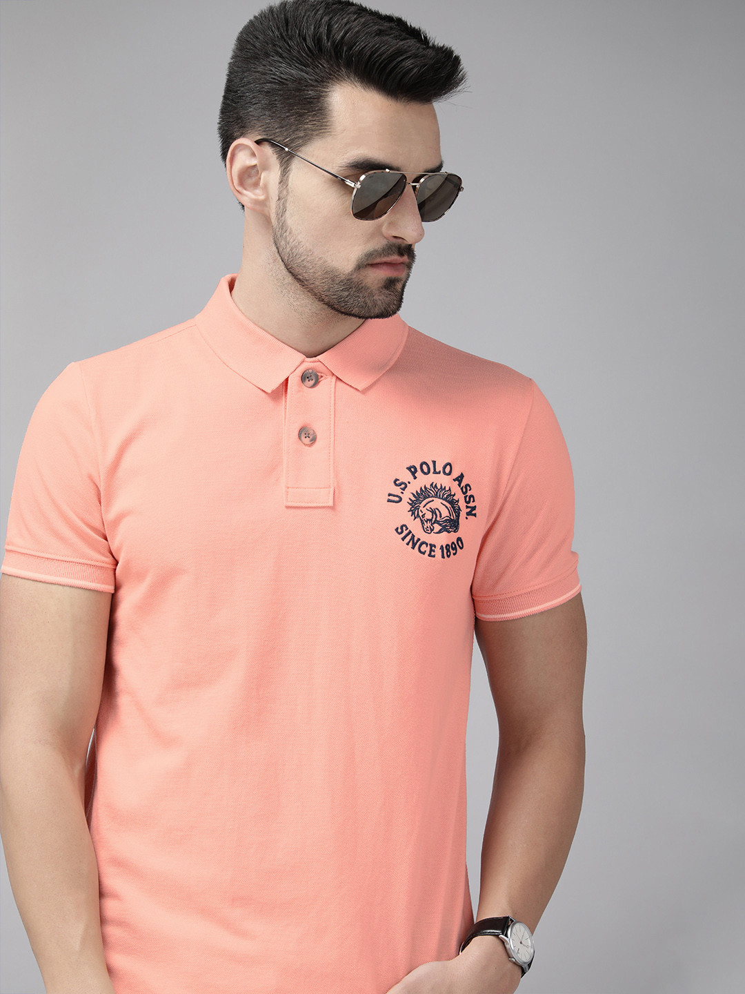 U.S. Polo Assn. Denim Co. Denim Co Men Pink Brand Logo Printed Polo Collar T-shirt
U.S. Polo Assn. Denim Co. Denim Co Men Pink Brand Logo Printed Polo Collar T-shirt