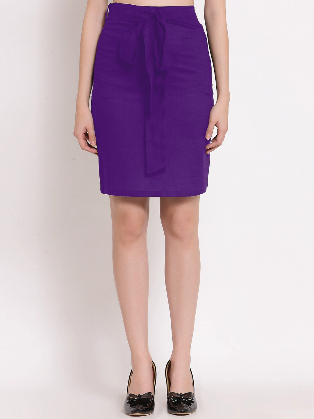 PATRORNA Women Purple Solid Pencil Above Knee-Length Skirts
PATRORNA Women Purple Solid Pencil Above Knee-Length Skirts