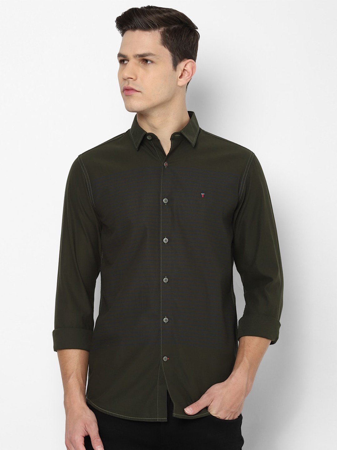 Louis Philippe Sport Men Olive Green Slim Fit Horizontal Stripes Striped Casual Shirt
Louis Philippe Sport Men Olive Green Slim Fit Horizontal Stripes Striped Casual Shirt