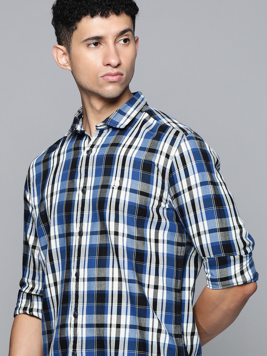 Flying Machine Men Blue Slim Fit Tartan Checked Pure Cotton Casual Shirt
Flying Machine Men Blue Slim Fit Tartan Checked Pure Cotton Casual Shirt