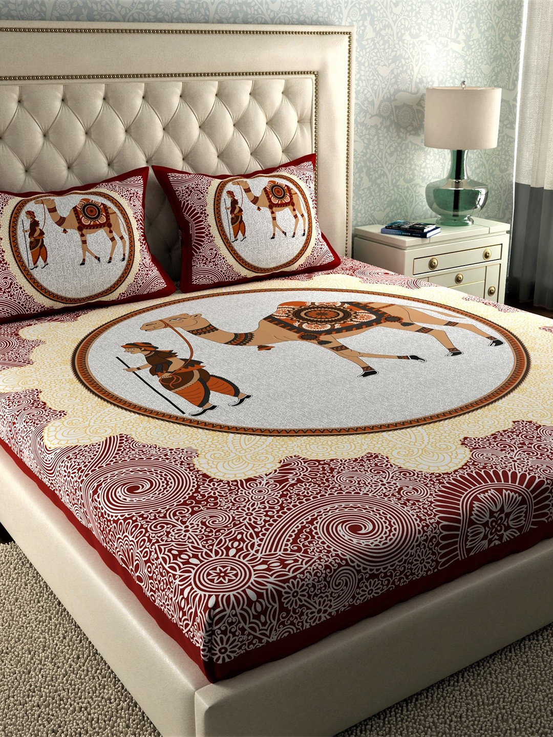 LA VERNE Brown & Beige Ethnic Motifs 104 TC Queen Bedsheet with 2 Pillow Covers
LA VERNE Brown & Beige Ethnic Motifs 104 TC Queen Bedsheet with 2 Pillow Covers