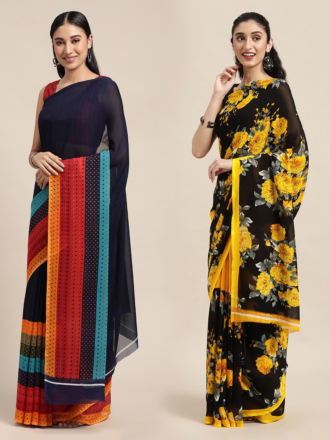 KALINI Navy Blue Saree