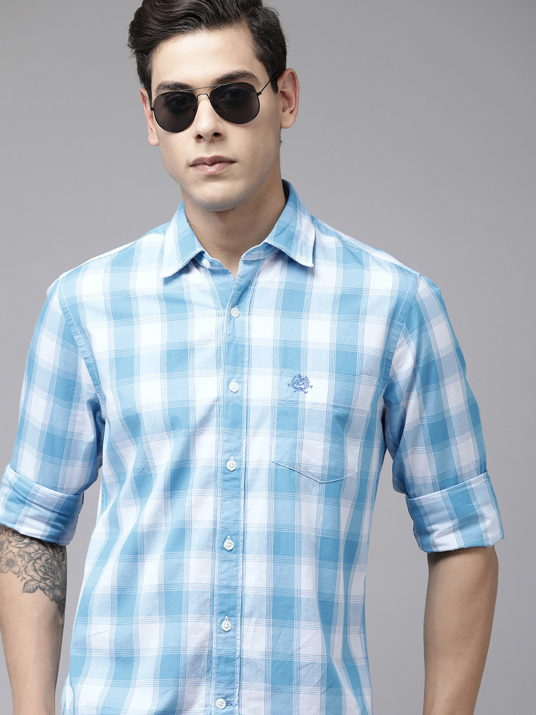 U.S. Polo Assn. Men Blue Tailored Fit Buffalo Checks Opaque Pure Cotton Casual Shirt
U.S. Polo Assn. Men Blue Tailored Fit Buffalo Checks Opaque Pure Cotton Casual Shirt