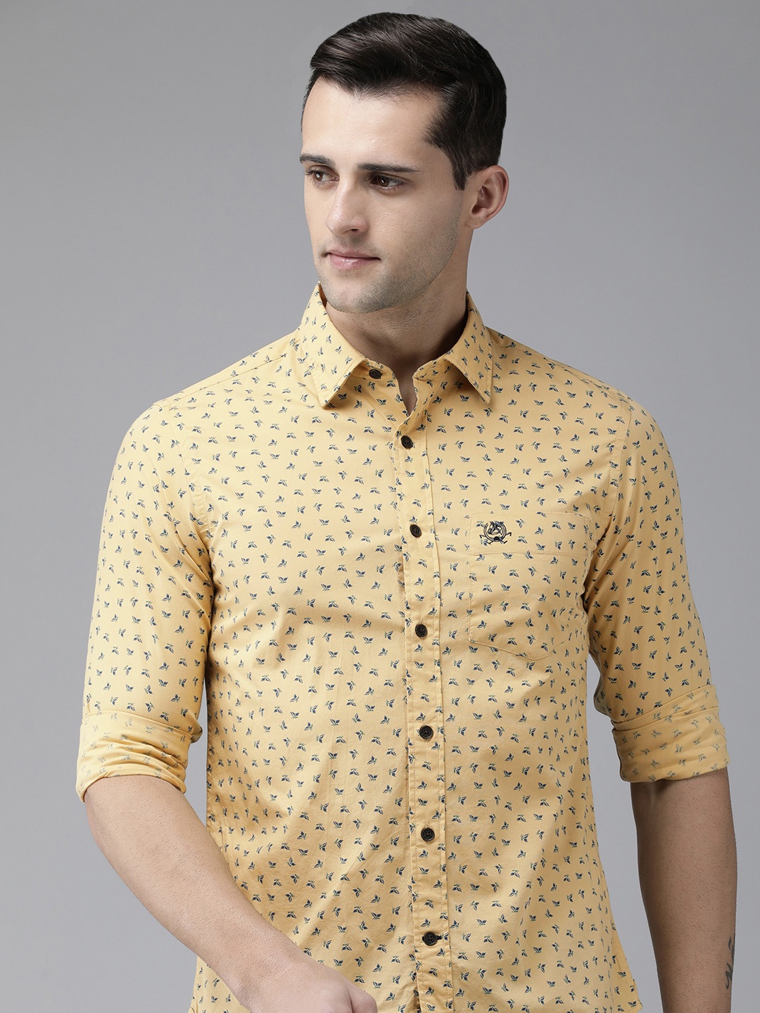 U S Polo Assn Men Mustard Yellow & Blue Tailored Fit Printed Pure Cotton Casual Shirt
U S Polo Assn Men Mustard Yellow & Blue Tailored Fit Printed Pure Cotton Casual Shirt