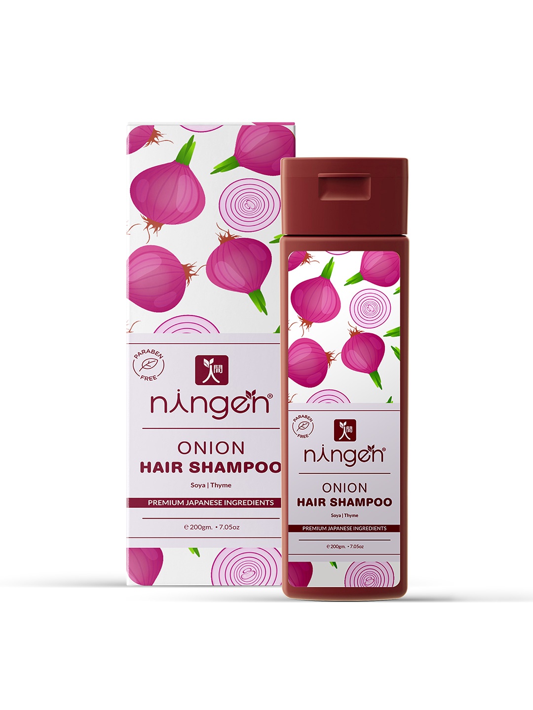 Ningen Onion Hair Shampoo With Soya and Thyme For Hair Fall & Dandruff 200g, Maroon
Ningen Onion Hair Shampoo With Soya and Thyme For Hair Fall & Dandruff 200g, Maroon