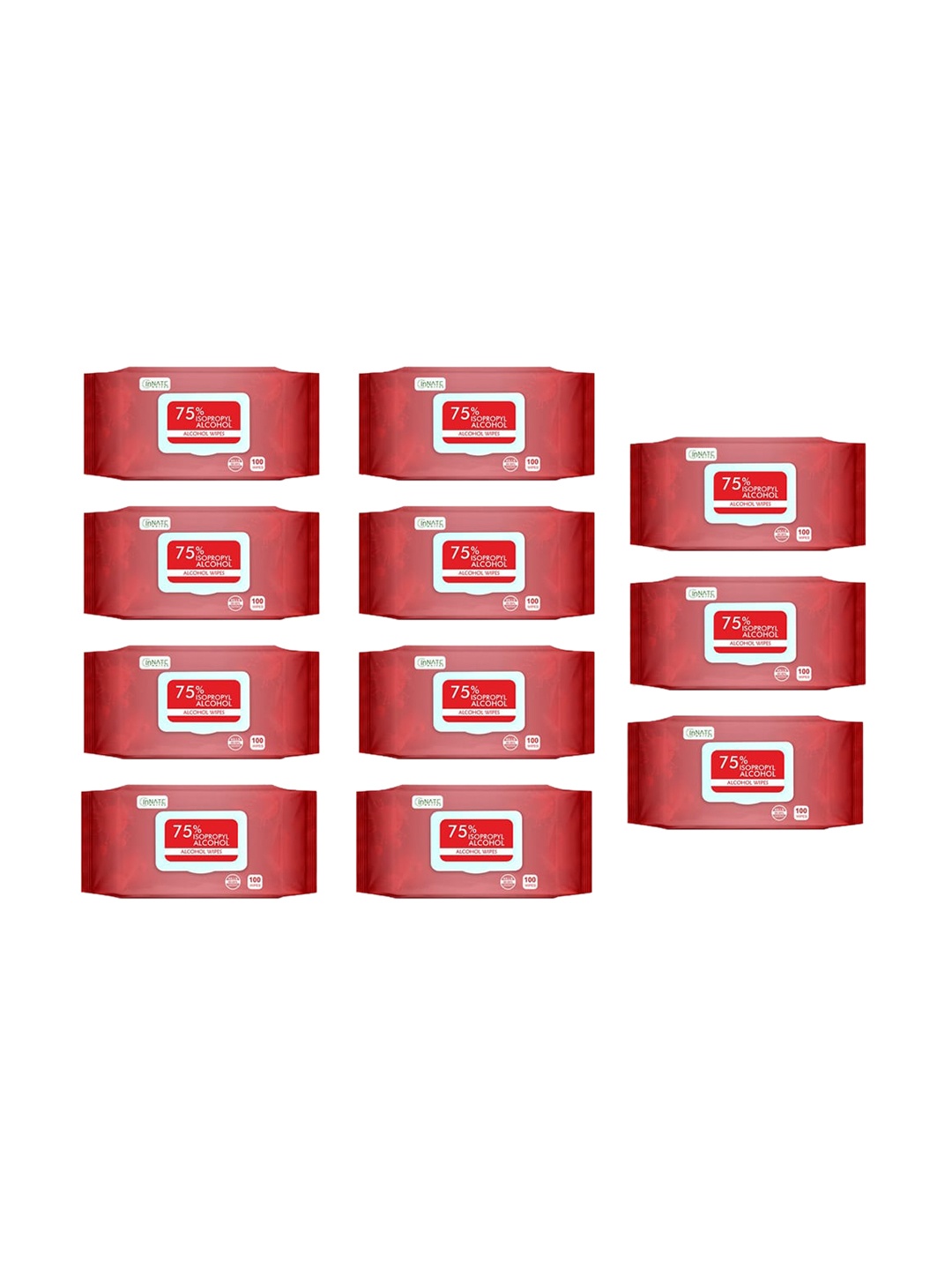 InnateWhites Set of 11 Hand & Surface Cleaning 75% Isopropyl Alcohol Wipes- 100 Pulls Each, Red
InnateWhites Set of 11 Hand & Surface Cleaning 75% Isopropyl Alcohol Wipes- 100 Pulls Each, Red
