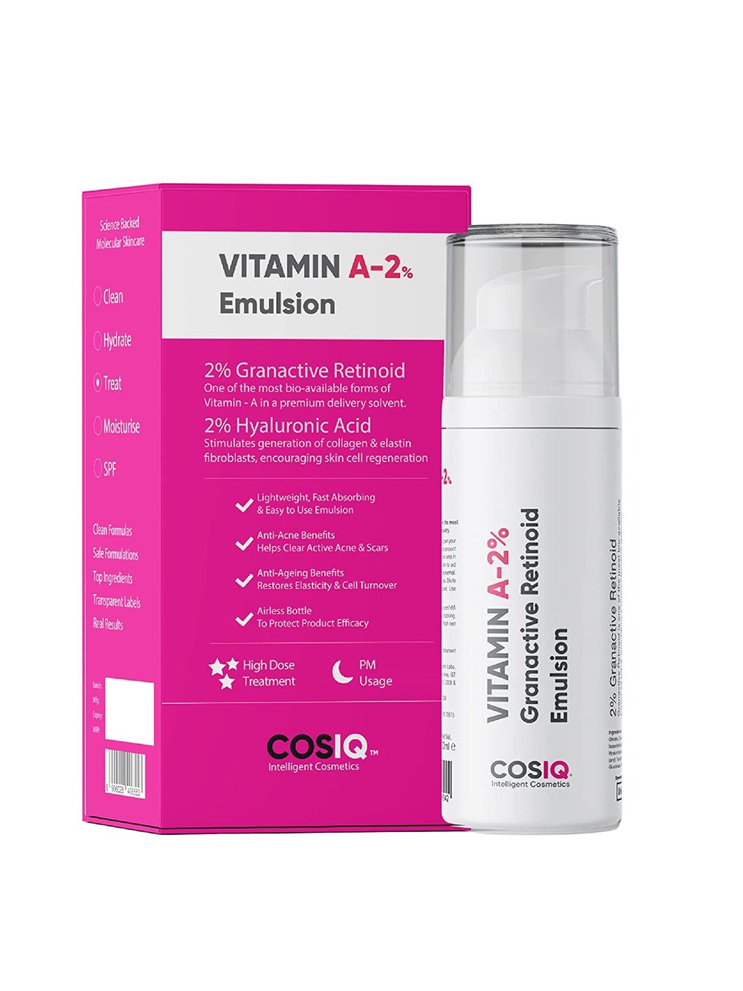 CosIQ Vit-A 2% Granactive Retinoid Emulsion Anti Ageing & Anti Acne Face Serum - 30 ml, White
CosIQ Vit-A 2% Granactive Retinoid Emulsion Anti Ageing & Anti Acne Face Serum - 30 ml, White