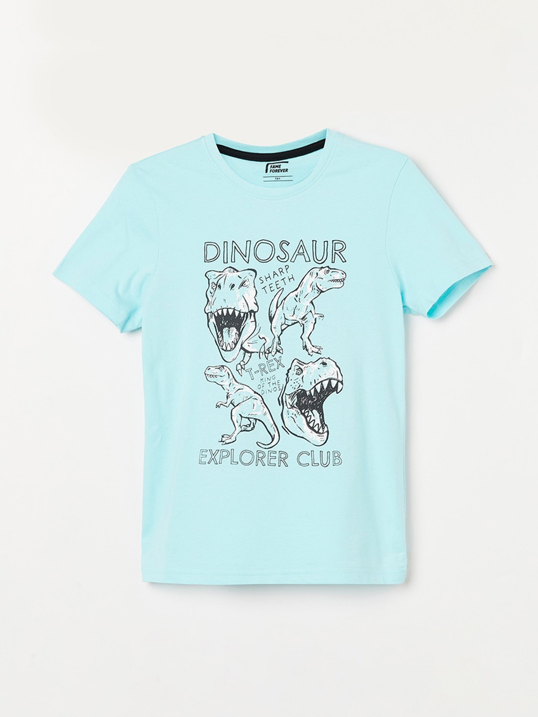 Fame Forever by Lifestyle Boys Blue Typography Printed Pure Cotton T-shirt