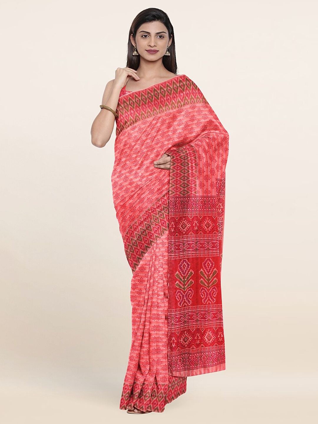 Pothys Pink Ethnic Motifs Saree