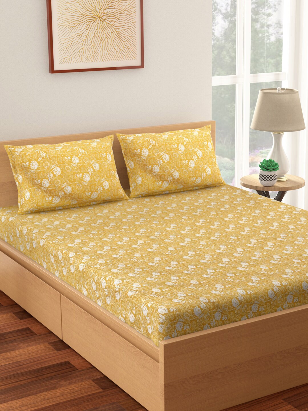 Living scapes by Pantaloons Mustard Floral 128TC Pure Cotton Queen Bedsheet 2 Pillow Cover
Living scapes by Pantaloons Mustard Floral 128TC Pure Cotton Queen Bedsheet 2 Pillow Cover