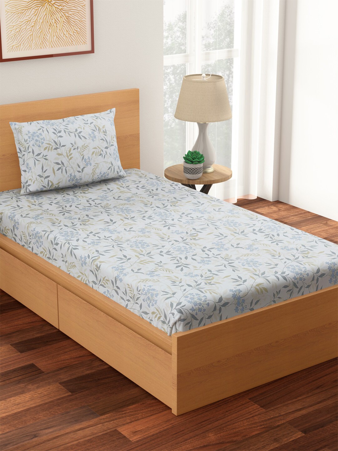 Living scapes by Pantaloons Grey & Blue Pure Cotton 144 TC Single Bedsheet 2 Pillow Covers
Living scapes by Pantaloons Grey & Blue Pure Cotton 144 TC Single Bedsheet 2 Pillow Covers