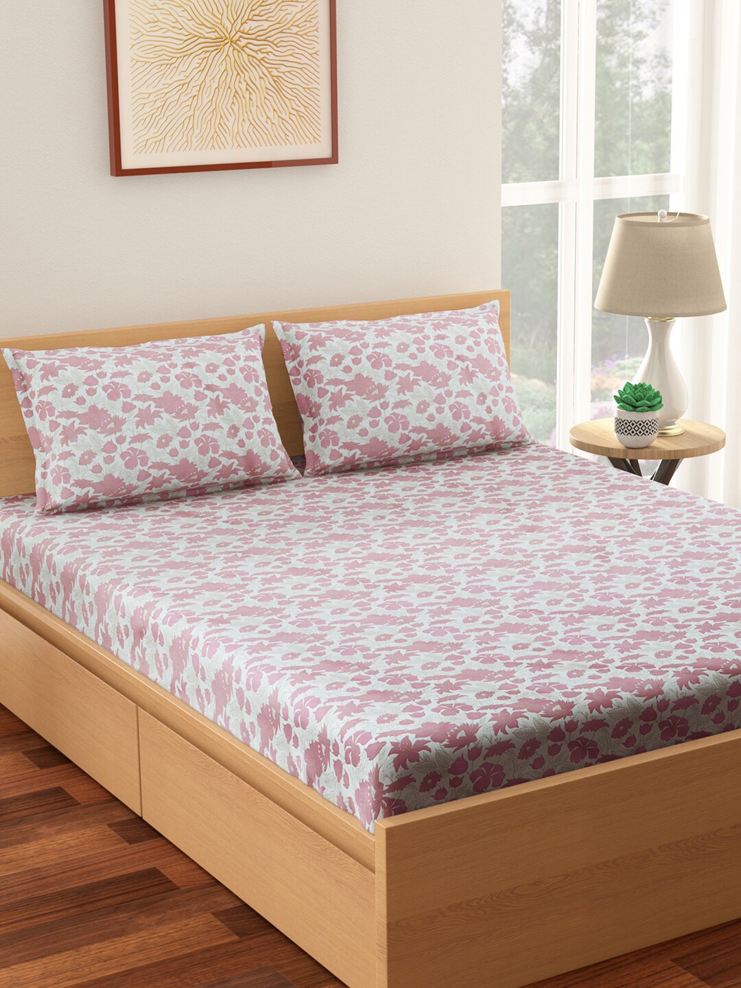 Living scapes by Pantaloons Pink & White Pure Cotton 144 TC Queen Bedsheet 2 Pillow Covers
Living scapes by Pantaloons Pink & White Pure Cotton 144 TC Queen Bedsheet 2 Pillow Covers