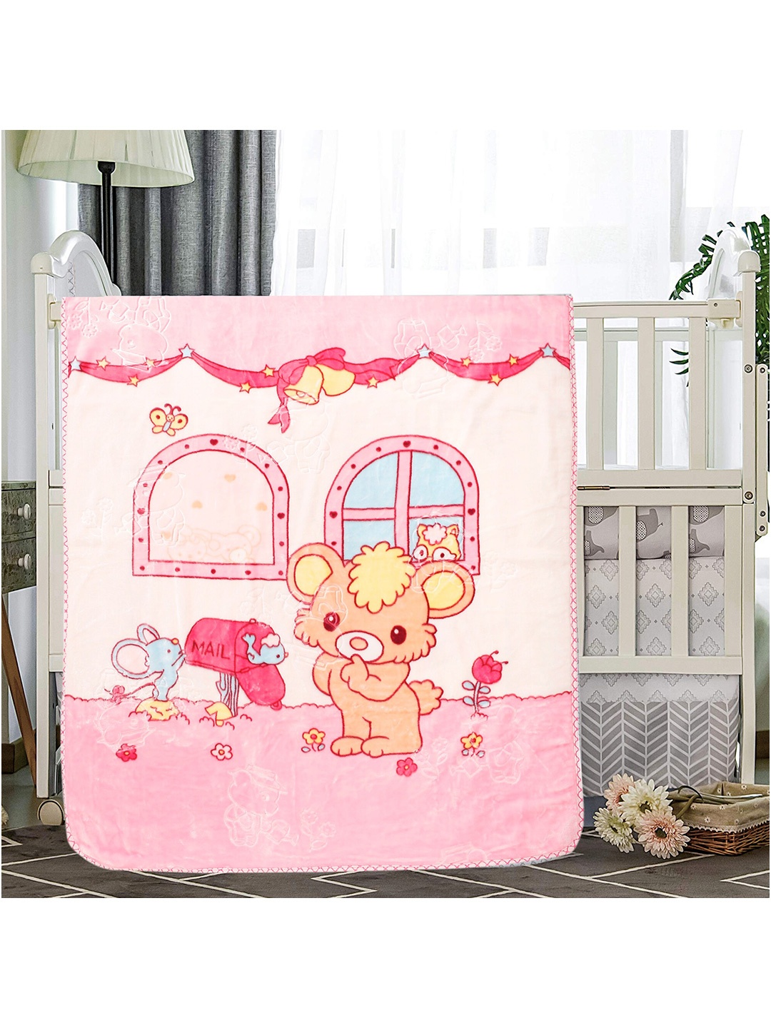 Baby Moo Pink & Peach-Coloured Cartoon Characters Heavy Winter 210 GSM Single Bed Blanket
Baby Moo Pink & Peach-Coloured Cartoon Characters Heavy Winter 210 GSM Single Bed Blanket