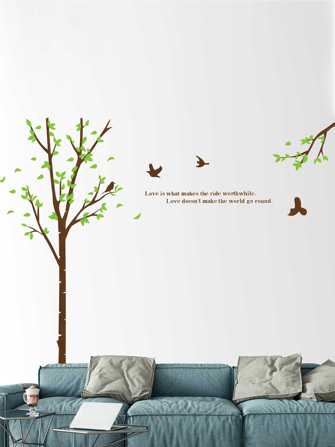 Art Street Green & Brown Birds & Tree Decals and Stickers
