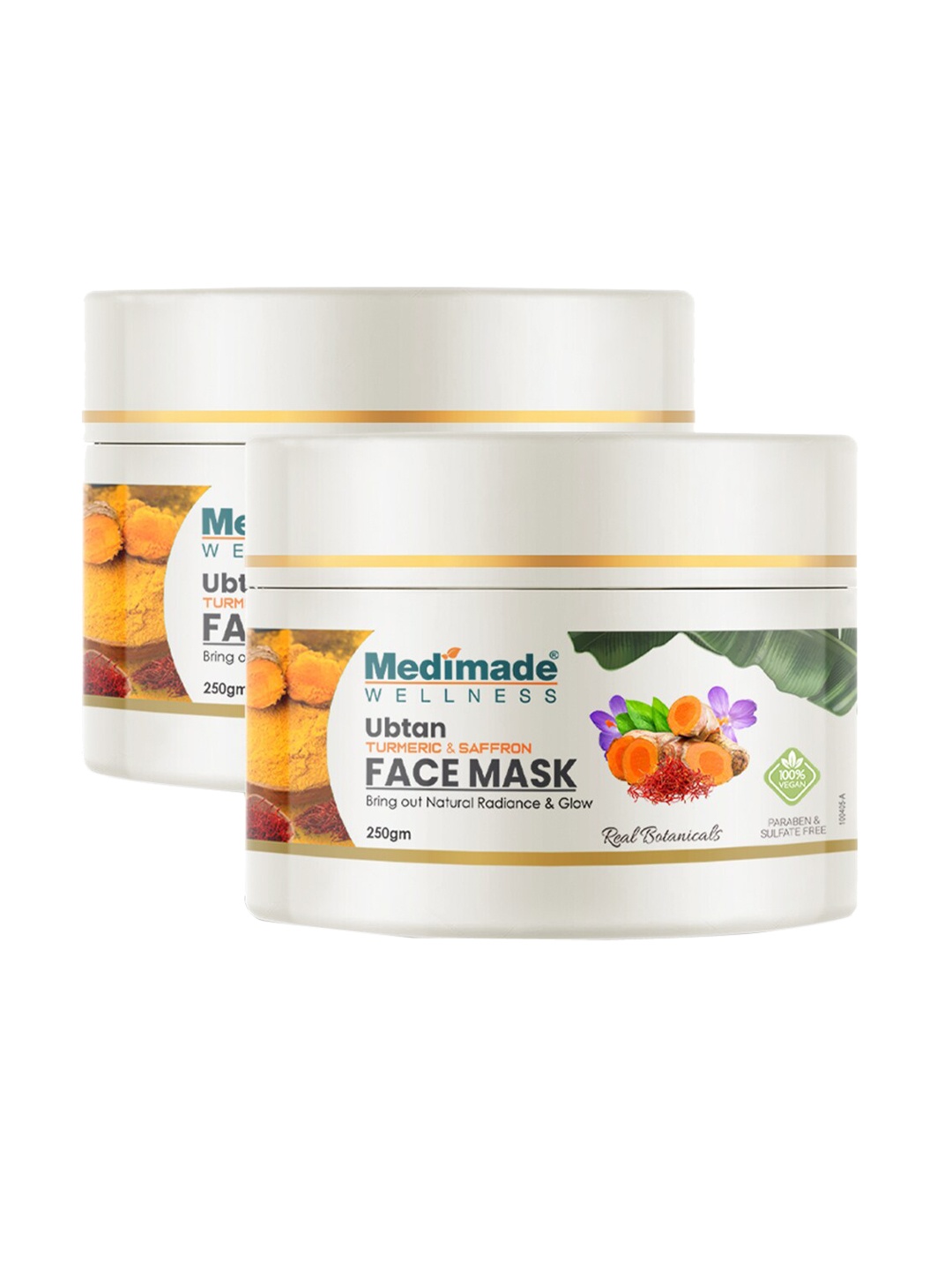 Medimade Set of 2 Real Botanicals Turmeric & Saffron Ubtan Face Mask - 250 g Each, White
Medimade Set of 2 Real Botanicals Turmeric & Saffron Ubtan Face Mask - 250 g Each, White
