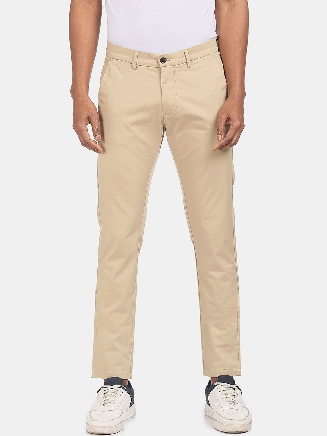 Arrow Men Beige Chinos Trousers