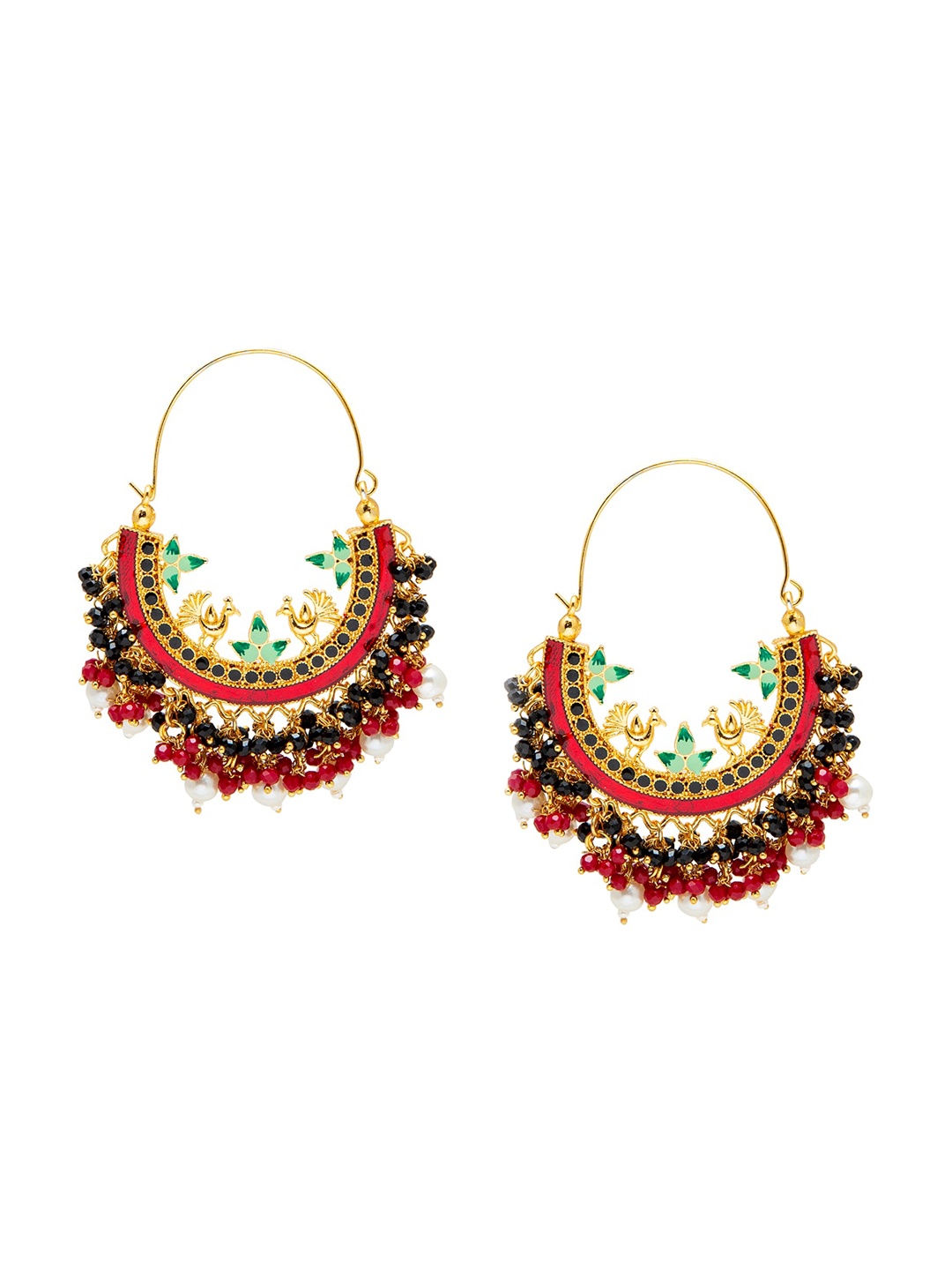 Shining Jewel - By Shivansh Women Maroon and green Ethnic meenakari Chandbalis Earrings
Shining Jewel - By Shivansh Women Maroon and green Ethnic meenakari Chandbalis Earrings