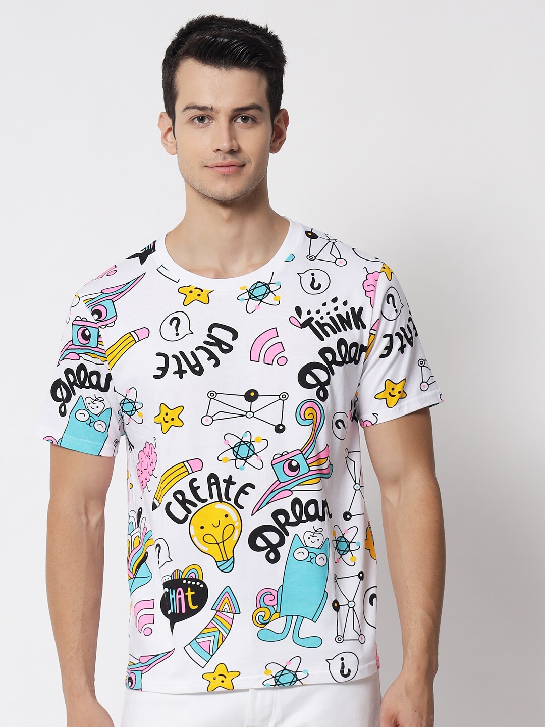 The Dry State Men White Casual Converssational Printed Round neck Short sleeve T-shirt
The Dry State Men White Casual Converssational Printed Round neck Short sleeve T-shirt
