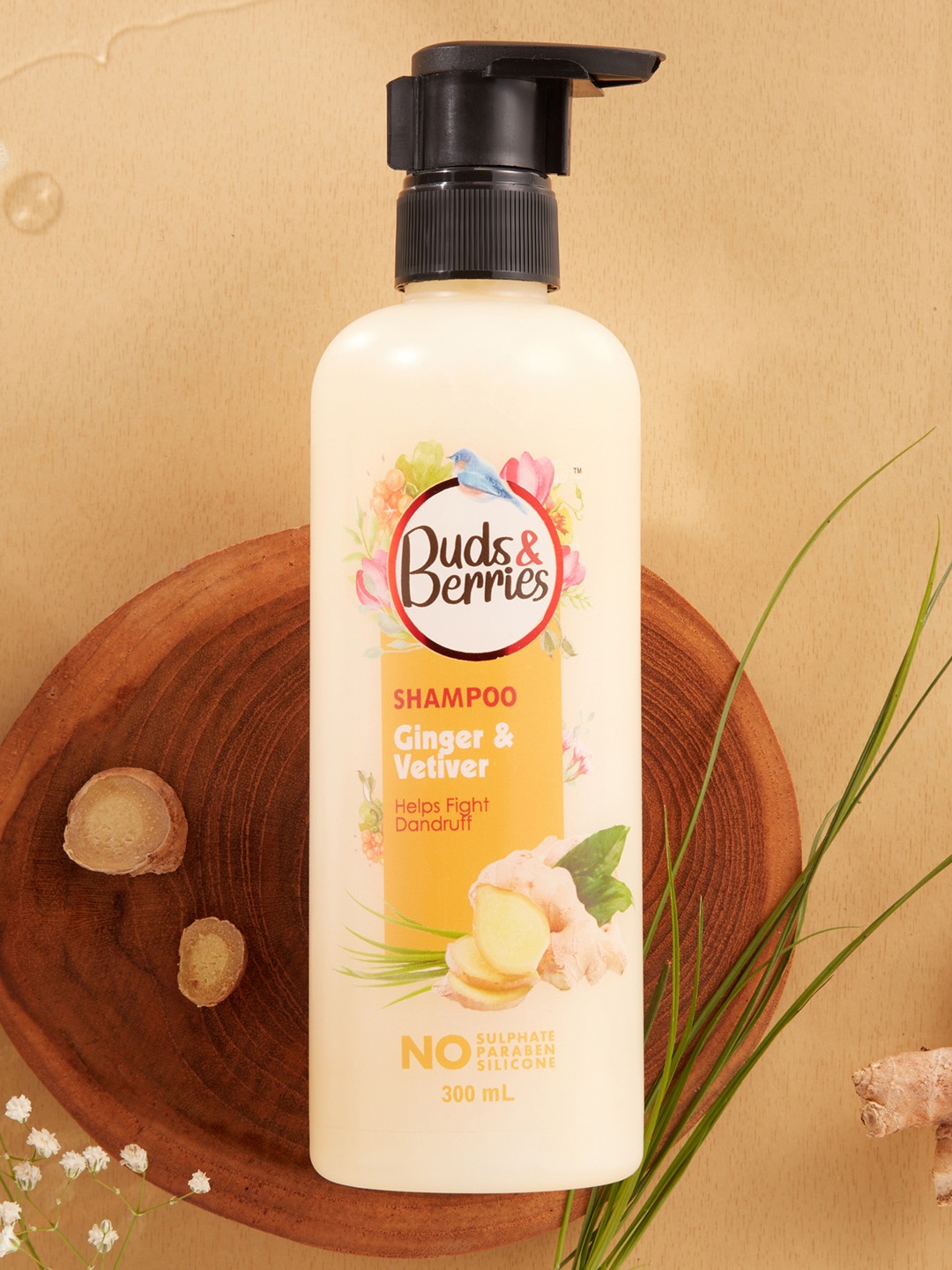 Buds & Berries Ginger & Vetiver Anti-Dandruff Shampoo for Flake-Less Clear Scalp - 300 ml, Cream
Buds & Berries Ginger & Vetiver Anti-Dandruff Shampoo for Flake-Less Clear Scalp - 300 ml, Cream