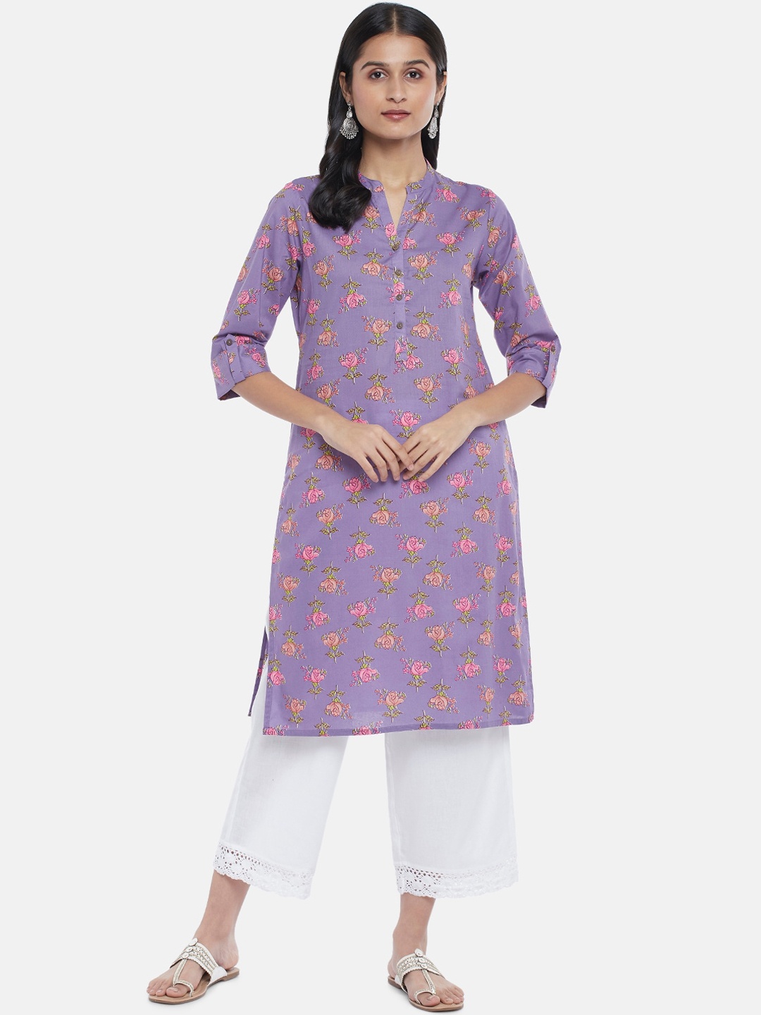 RANGMANCH BY PANTALOONS Women Lavender & Pink Ethnic Motifs Printed Cotton Straight Kurta
RANGMANCH BY PANTALOONS Women Lavender & Pink Ethnic Motifs Printed Cotton Straight Kurta